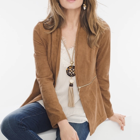 Chico's Convertible Sueded Peplum Size 8 - Picture 1 of 13